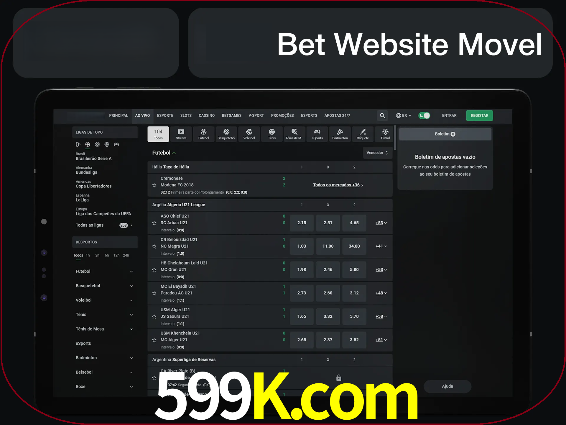 Use nosso website em qualquer dispositivo.